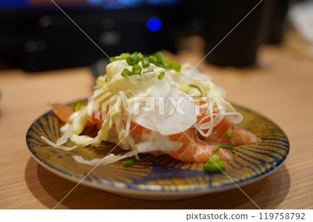 Fresh and delicious Japanese sushi 119758792