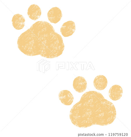 Two crayon-style animal footprints 119759120