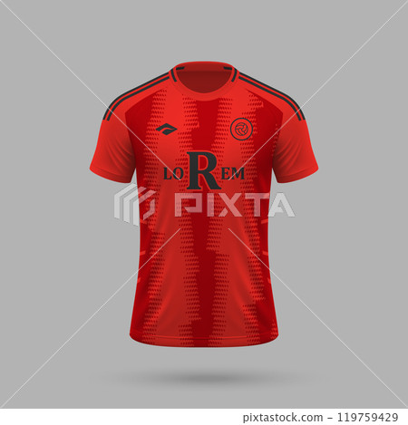 3d realistic soccer jersey in Bayern Munich style, football shirt template 119759429