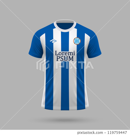 3d realistic soccer jersey in Espanyol style, football shirt template 119759447