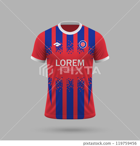 3d realistic soccer jersey in Heidenheim style, football shirt template 119759456