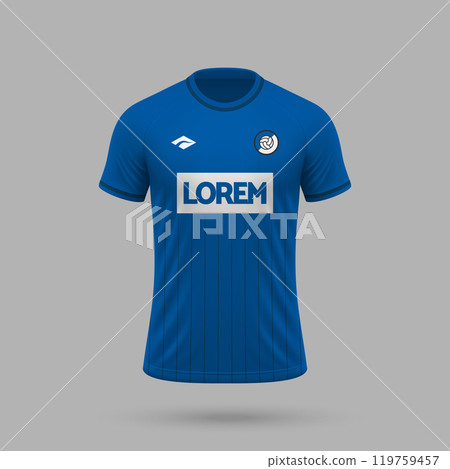 3d realistic soccer jersey in Hoffenheim style, football shirt template 119759457