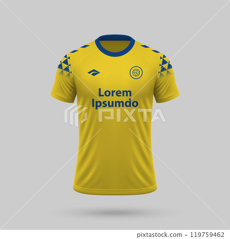 3d realistic soccer jersey in Las Palmas style, football shirt template 119759462