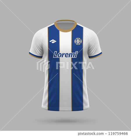 3d realistic soccer jersey in Leganes style, football shirt template 3d realistic soccer jersey in Leganes style, football shirt template 119759466