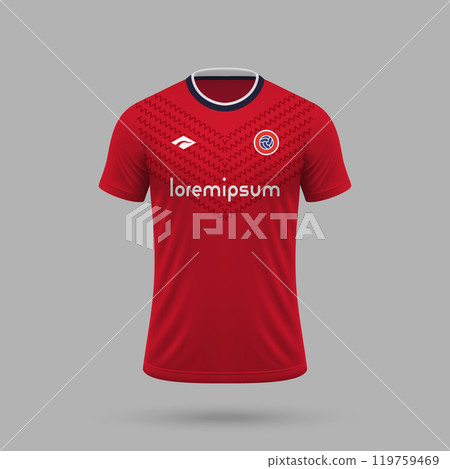 3d realistic soccer jersey in Lille style, football shirt template 3d realistic soccer jersey in Lille style, football shirt template 119759469
