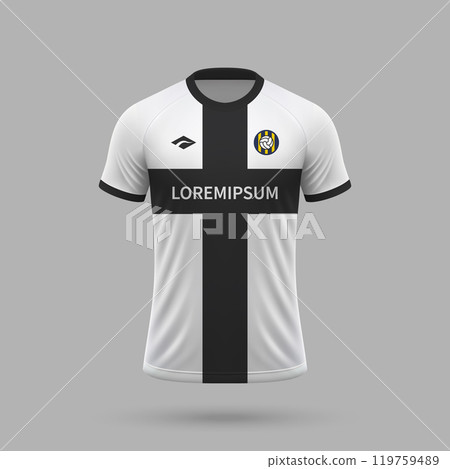 3d realistic soccer jersey in Parma style, football shirt template 3d realistic soccer jersey in Parma style, football shirt template 119759489