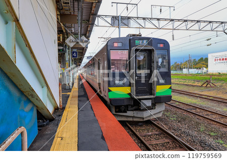 Tomakomai City, Hokkaido, JR Tomakomai Station (platform and train) 119759569