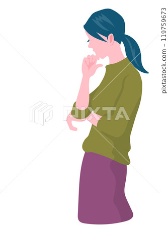 Profile of a pensive woman 119759673