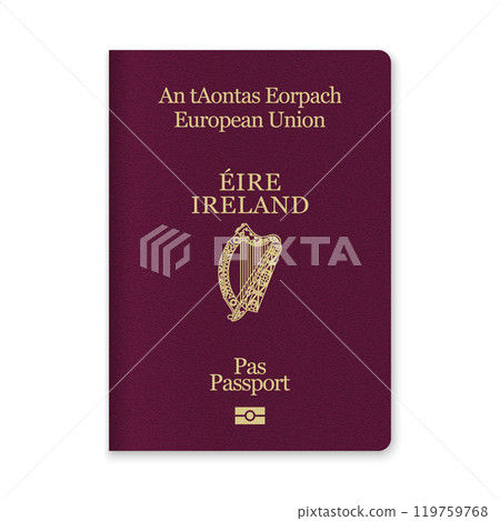 Ireland Passport Cover with Gold Emblem and Text 119759768