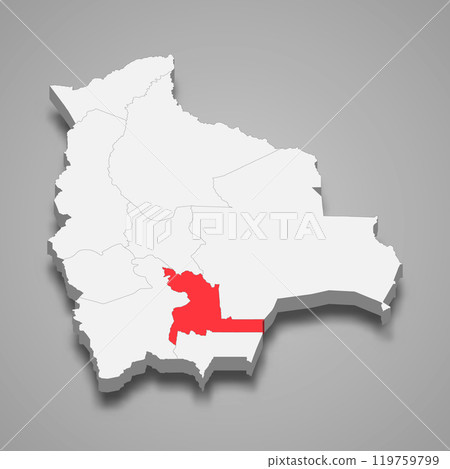 Chuquisaca department location within Bolivia 3d map 119759799