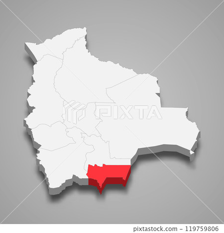 Tarija department location within Bolivia 3d map 119759806