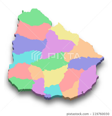 3d isometric colored map of Uruguay 3d isometric colored map of Uruguay 119760030