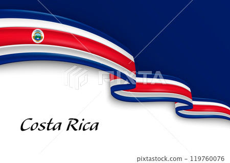 Waving ribbon with flag of Costa Rica 119760076