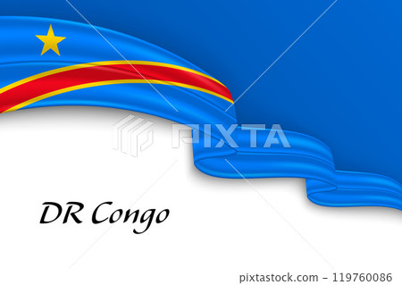 Waving ribbon with flag of DR Congo - Stock Illustration [119760086 ...