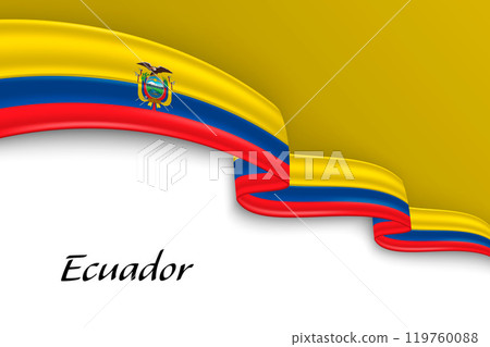 Waving ribbon with flag of Ecuador Waving ribbon with flag of Ecuador 119760088