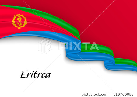 Waving ribbon with flag of Eritrea Waving ribbon with flag of Eritrea 119760093