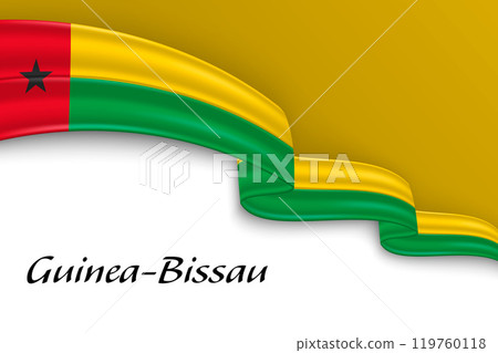 Waving ribbon with flag of Guinea Bissau Waving ribbon with flag of Guinea Bissau 119760118