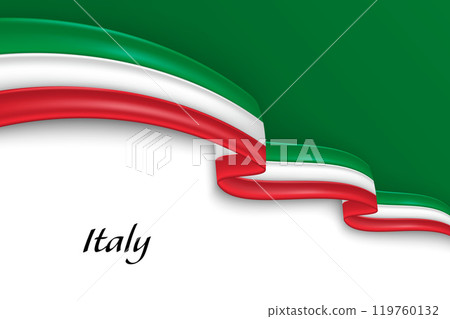 Waving ribbon with flag of Italy 119760132