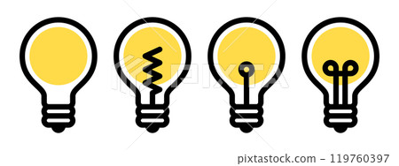 Light bulb icon set, ideas and innovation concept 119760397