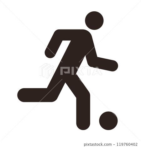 Playing football icon, soccer player sign Playing football icon, soccer player sign 119760402