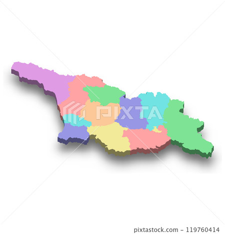 3d isometric colored map of Georgia 3d isometric colored map of Georgia 119760414