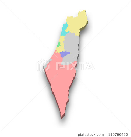 3d isometric colored map of Israel 119760430