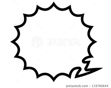 American comic style spikes, surprised comic speech bubble 119760644