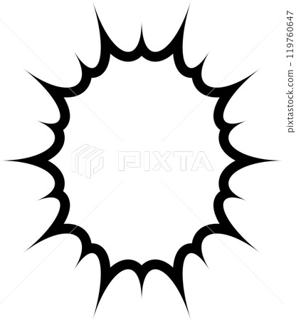 American comic style spikes, surprised comic speech bubble 119760647