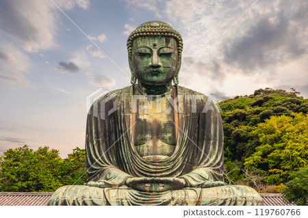 The Great Buddha at Kotokuin at Kamakura in Kanagawa Prefecture, Japan 119760766