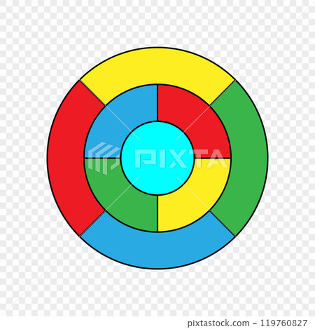 Colorful Circular Diagram Representing Five-Color Theorem Concept Colorful Circular Diagram Representing Five-Color Theorem Concept 119760827