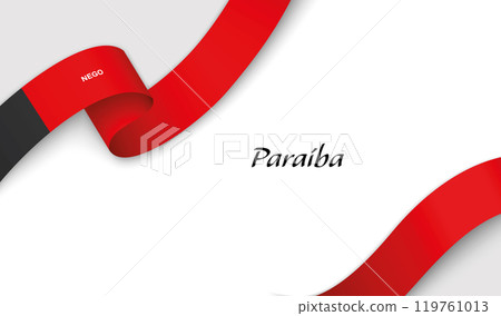 Curved ribbon with fllag of Paraiba is a state of Brazil on white background Curved ribbon with fllag of Paraiba is a state of Brazil on white background 119761013