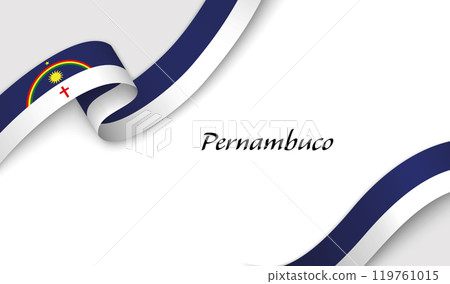 Curved ribbon with fllag of Pernambuco is a state of Brazil on white background Curved ribbon with fllag of Pernambuco is a state of Brazil on white background 119761015