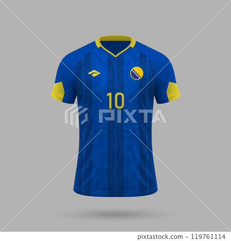 3d realistic soccer jersey Bosnia national team 2024 119761114