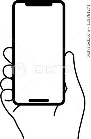 Hand with a smartphone 119761271