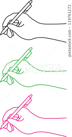 Hand with a pen 119761272