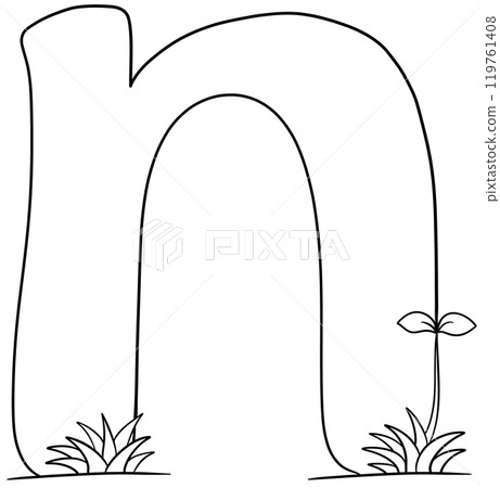 Coloring alphabet small tree theme n 119761408