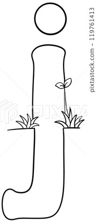 Coloring alphabet small tree theme j 119761413