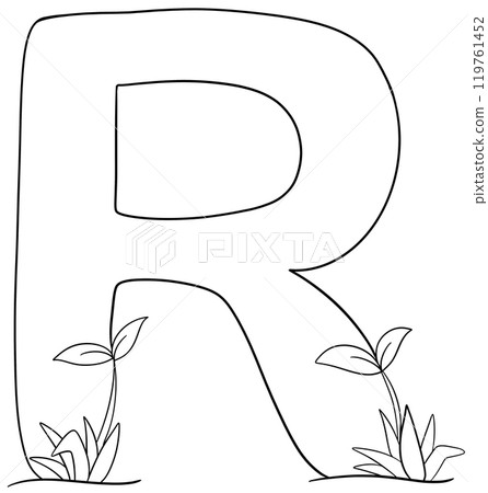 Coloring alphabet small tree theme R 119761452