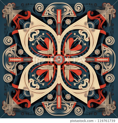 Vector abstract colorful ethnic ornamental pattern. 119761739