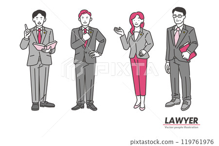 律師男人和女人圖標插圖集 119761976