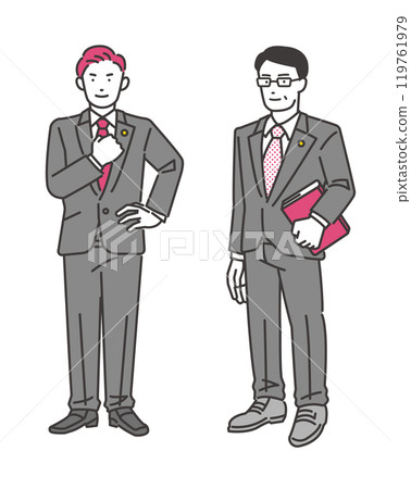 律師男人和女人圖標插圖集 119761979