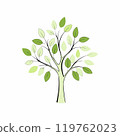 Vector illustration of a green tree with leaves, eco-friendly concept.. 119762023