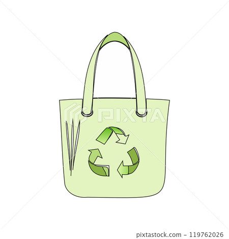 Vector illustration of a green tree with leaves, eco-friendly concept.. 119762026