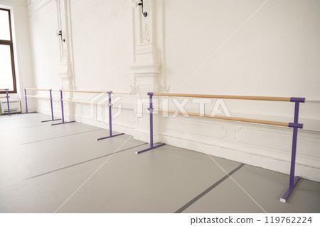 Empty ballet dance room with with modern light interior Empty ballet dance room with with modern light interior 119762224