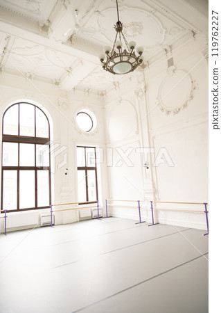Empty spacious area for ballet and dance classes 119762227