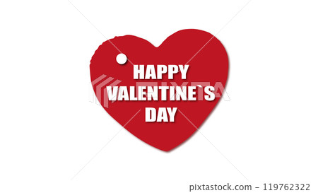 Red heart for valentine's day on white background, heart tag, love concept, Happy Valentine's Day greeting card with red heart, heart shaped for decoration, cards, logo and design Red heart for valentine's day on white background, heart tag, love concept, Happy Valentine's Day greeting card with red heart, heart shaped for decoration, cards, logo and design 119762322