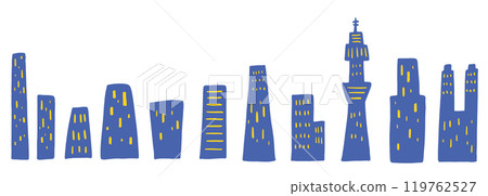 City buildings and towers cityscape, landscape, simple hand drawn illustration set City buildings and towers cityscape, landscape, simple hand drawn illustration set 119762527