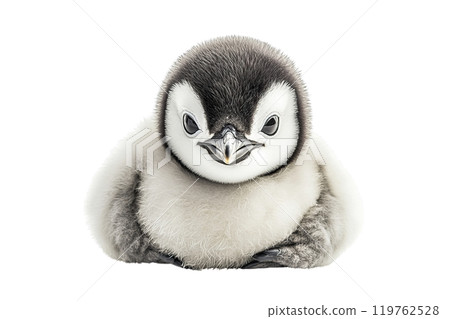 Cute baby penguin on a transparent background. AI-generated item 119762528