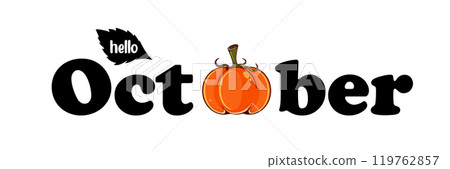 Hello November black text with pumpkin isolated on transparent background. Hello November text sticker png, label png, banner, poster design template Hello November black text with pumpkin isolated on transparent background. Hello November text sticker png, label png, banner, poster design template 119762857