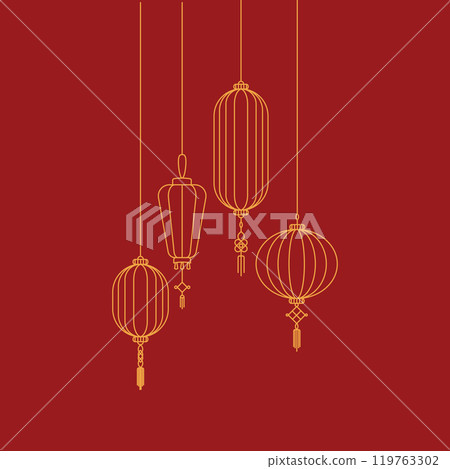 Chinese New Year lantern design element 119763302